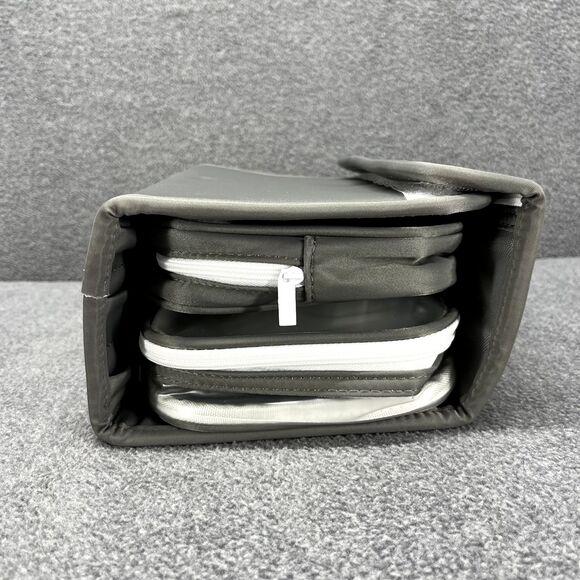 GoGo Travel Bag Hanging Toiletry Cosmetic Pouch Gray Compact Purse - Picture 6 of 11